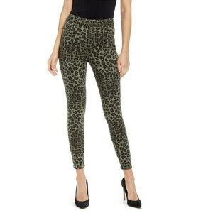 Good American Good Waist Crop Skinny Jeans in Sage Leopard